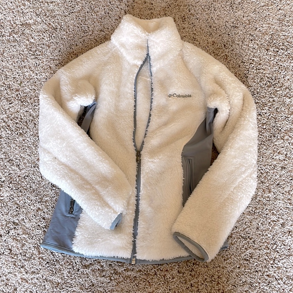 Columbia fuzzy zip up jacket
